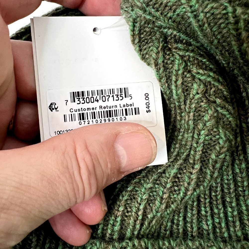 Sun + Stone $40 Mens Green Beanie Winter Hat - Picture 4 of 6